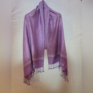 Purple/ Lavander Paisley Silk Pashmona Scarf/ Shawl (NWT)
